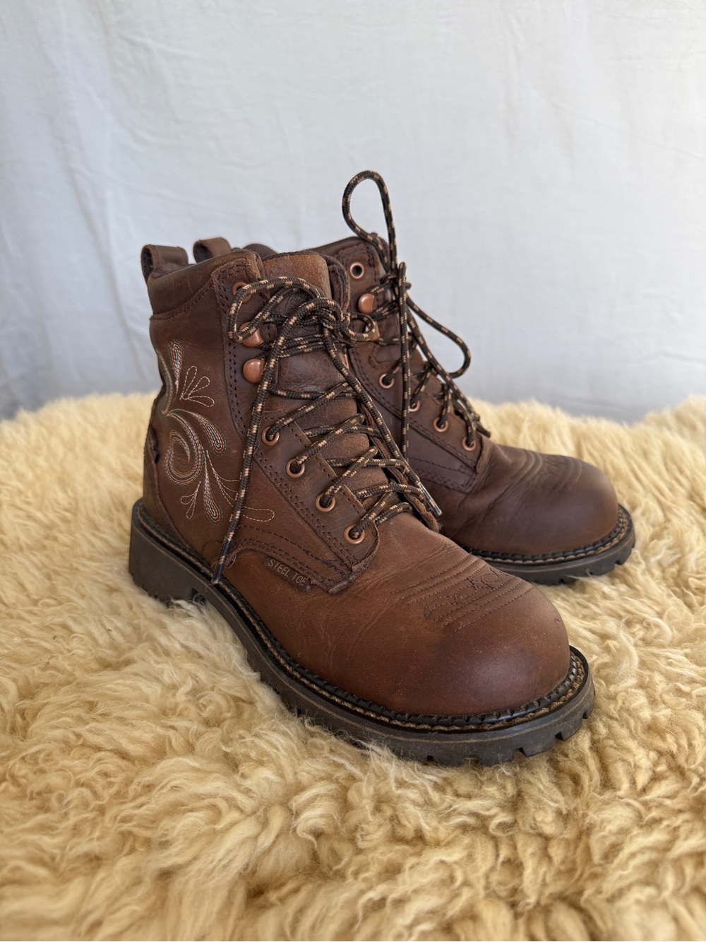 Justin Katerina 6" Steel Toe Waterproof Work Boot 7B
